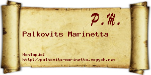 Palkovits Marinetta névjegykártya
